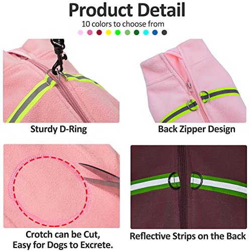 BT Bear Cosy Polar Fleece Coat for Dogs Full body Jacket, Dogs Onesie With D Ring, Zipper with Reflective Jumpsuit - Image 4