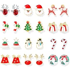A-12pairs Christmas Stud Earrings
