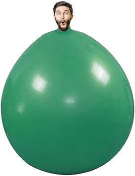 72 Inch Human Balloon, Thick Latex Material Bouncy Balloon for Climbing In, with 160-180 cm Expandable Size for Wedding Birthday Party Decor green