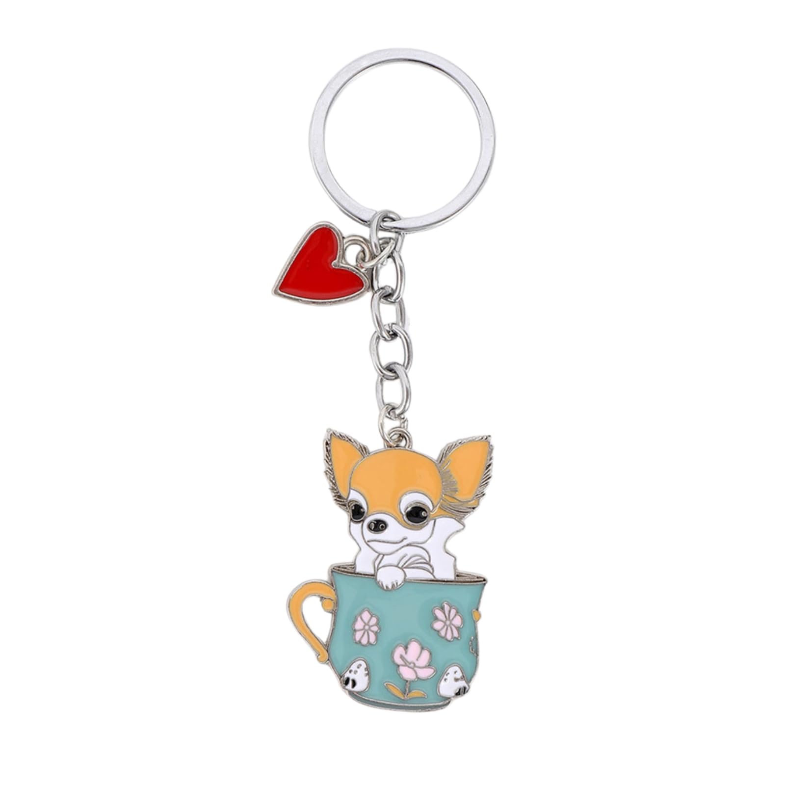 BT Bear Dog Keychain,Dog ID Tag Cute Metal Dog Keychain Keyring Keyfob Bag Charm, Chihuahua