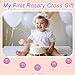 Fukaisu My First Rosary Baptism Gifts, Baptism Memorial Box & Rosary Bracelet with Angel Wings Catholic First Communion Christening Beads Gifting Set for Baby Shower (Pink)