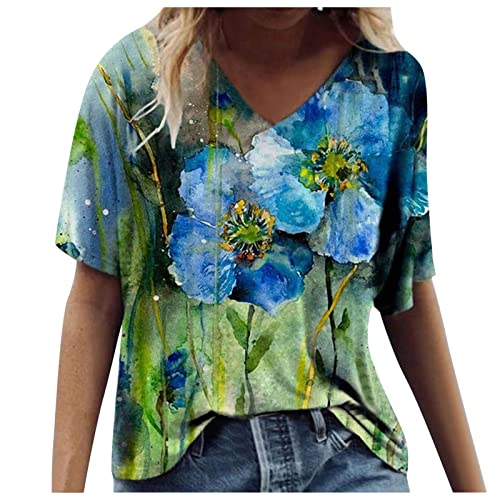 TRIGLICOLEUM Tshirt Damen Oversize Sommer Mode Marmordruck Oberteile Lose...