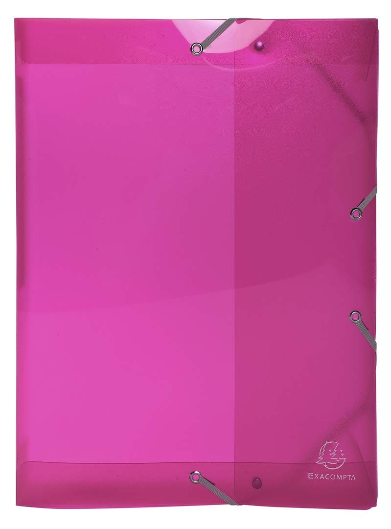 Exacompta - Ref 59674E - Iderama Collection - Elasticated PP Filing Box - 250 x 330mm in Size, Suitable for Holding A4 Documents, 25mm Spine, Spine Label - Pink