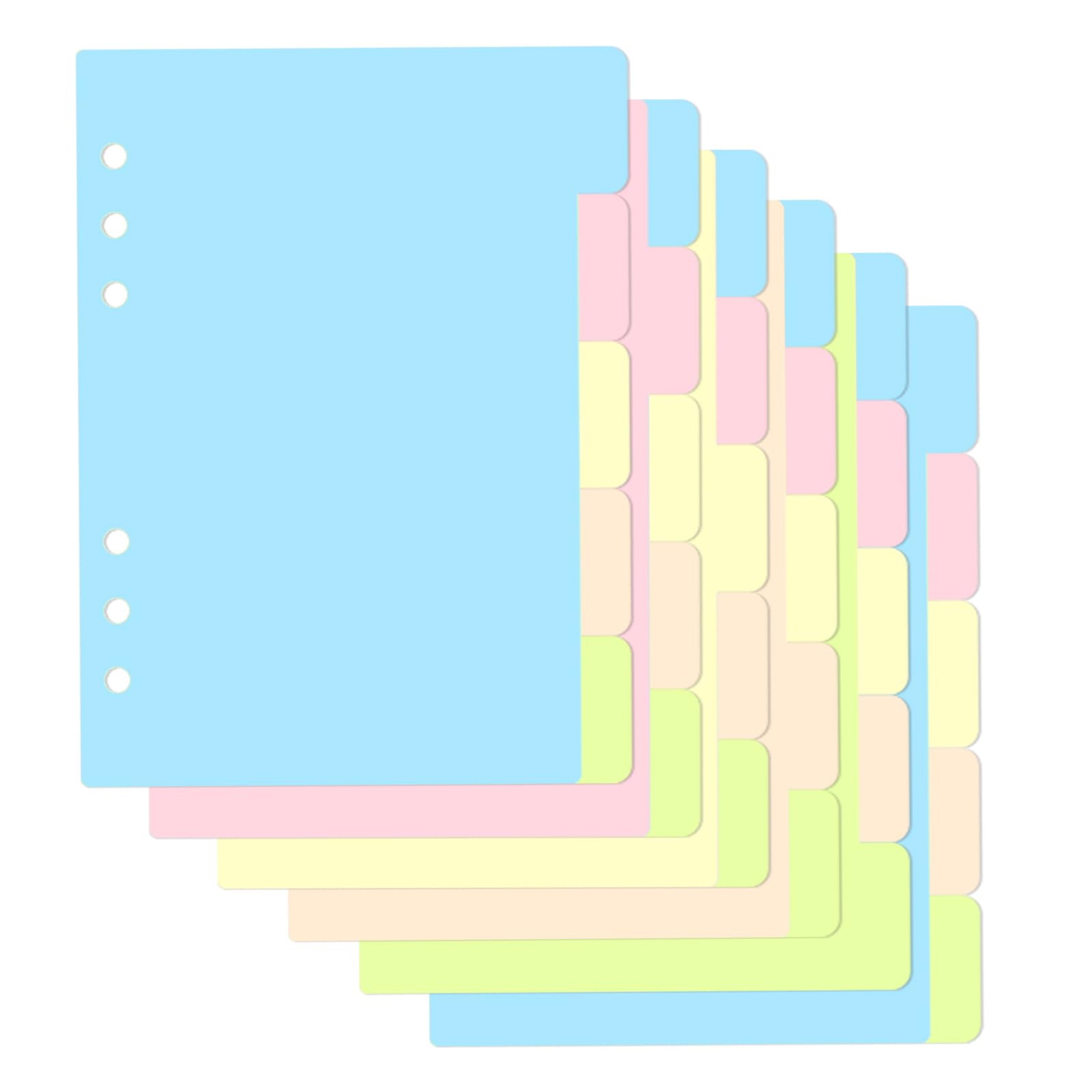 5 Intercalaires A5 Colorés Pour Classeur - 25 Séparateurs Par Lot, 6 Trous Pour Organisation