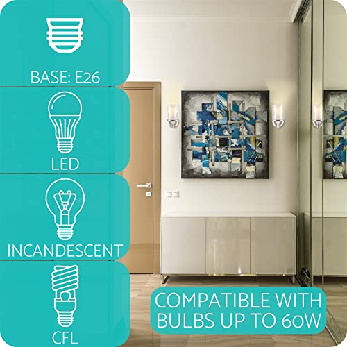 Kira Home Victoria 10" Transitional Wall Sconce, Frosted Glass Inner Shade + Clear Seeded Glass Outer Shade, Brushed Nickel Finish #TOP4