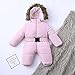 Newborn Infant Baby Boys Girls Warm Thick Romper Winter Clothes 0-24 Months,Toddler Hooded Jumpsuit Overcoat (9-12 Months, Pink)