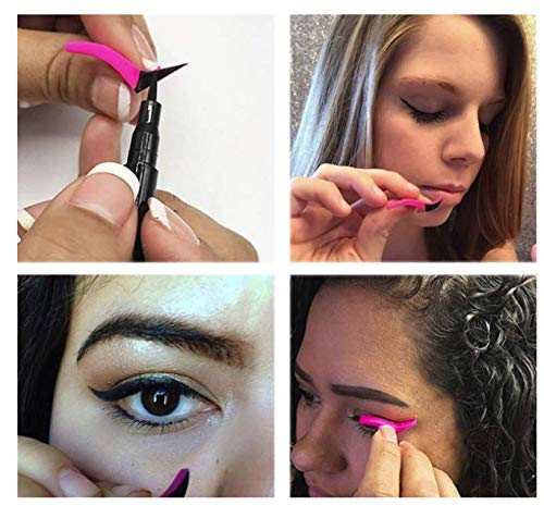 Miniatura 4 de 2 unids sombra de ojos plantilla modelar plantilla herramienta delineador de ojos cola sello