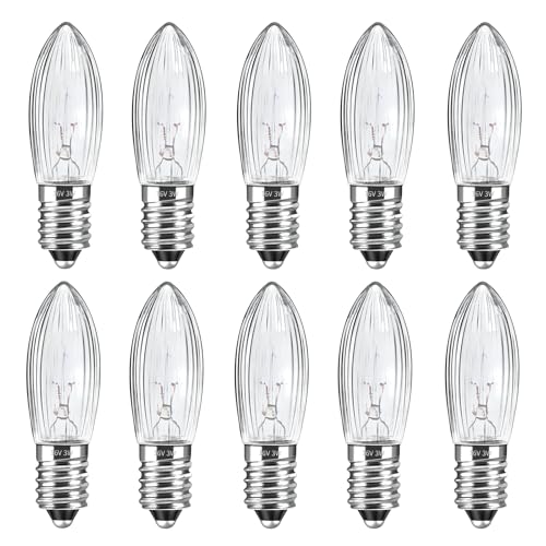 Caldarax 10 Stück E10 16V 3W Ersatzbirnen Glühbirne Topkerzen für...