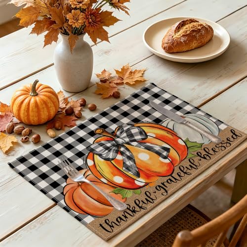 4-Pack cusugbaso 12 x18 Thanksgiving Pumpkin Fall Placemats 3.49 + Free Shipping w/ Prime or on 35+ + 50% Off Code 8WA2GBD9 - image 3