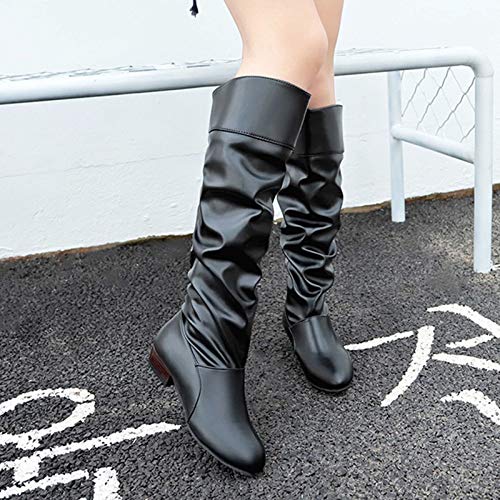 Bottes de haute qualité pour femme au bout solide rond raffiné - 5