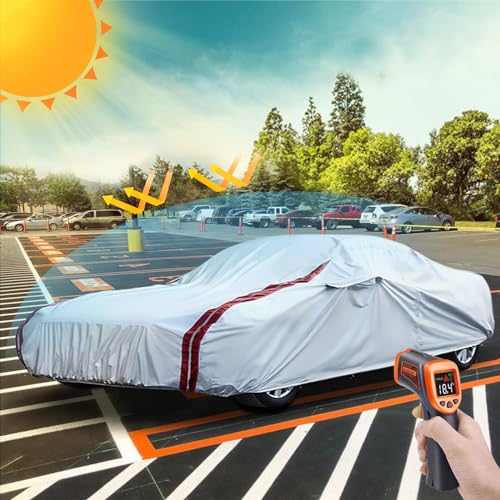 Image of Waterproof Car Covers Replace for 1968-1982 Corvette C3, 6 Layers All Weather Custom-fit Car Cover with Zipper Door & 18 Ponit Windproof Bands for Snow Rain Dust Hail Protection