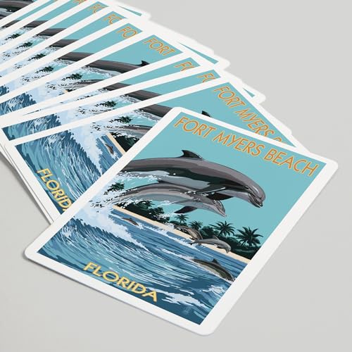 Lantern Press Fort Myers Beach, Florida, Baraja de 52 cartas póker miniatura 5