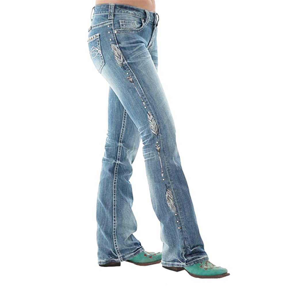 cffvdizEmbroidered Bootcut Jeans for Women