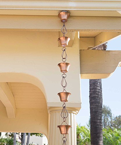 Monarch Pure Copper Mizoko Rain Chain, 8-1/2-Feet Length