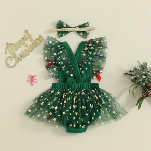 Baby Christmas Outfit Girl Newborn Infant Onesie Santa Tree Sleeveless Jumpsuit Cute Girl Christmas Clothes3