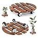 NVIYAM 2 Stück Pflanzenroller, 30cm Rund Rollbrett Pflanzen, Pflanzenroller Outdoor Wetterfest, Blumentopf Untersetzer mit Rollen, Heavy Duty Outdoor Rollbrett Pflanzen Blumenroller