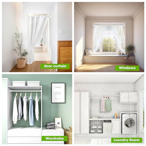 Image of Tension Curtain Rod No Drilling 2 Pack Tension Rods for Windows 28 to 48 inch Adjustable Curtain Tension Rod Expandable Spring Pressure Rods For Closet, Door, Kitchen, Doorway
