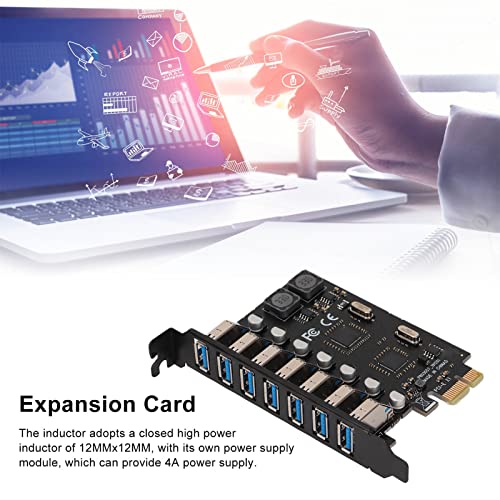Image of PCIE to USB 3.0 Adapter Card, 5Gbps PCI Expansion Card, with Power Supply Module, 7 USB3.0 Ports, Compatible with USB1.1 /2.0, for Desktop PC