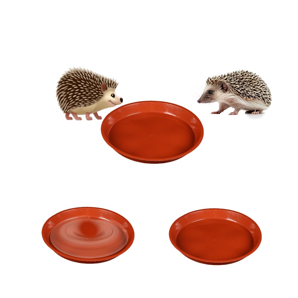 Hedgehog Bowl for Food and Water (Pack of 3) Hedge Hog Feeding Bowls Outdoor Wildlife Garden Dishes 11cm Wide,Low-Profile 2cm Deep Design,Durable