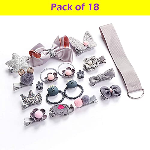 Image of Kashish's Fancy Head wear Accessories For Baby Girls Hair Clip Princess Hair Clip Cute Cartoon Clip, Headband, Schoolgirl, Baby Girl Toddler Set Gift Box Set of 18 Pieces