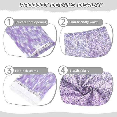Plaaee Girls Toddler Printed Leggings Yoga Pants Sparkle Purple Glitter Leggings for Kids 4T3