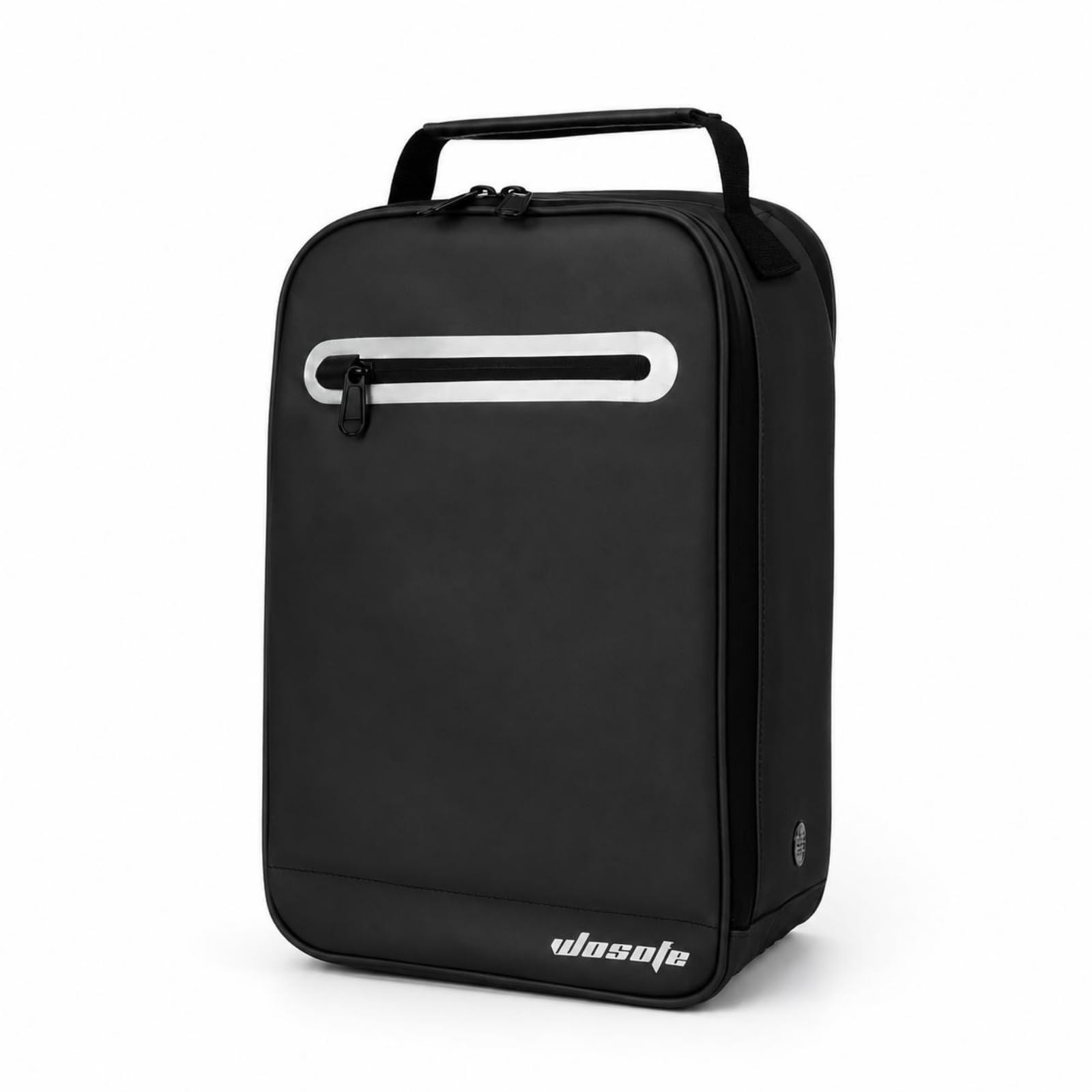 Golfschuh Tasche Schuhaufbewahrung Schuhbeutel Schuhorganizer mit Reißverschluss Und Vorderfach für Kleinteile für Training Golfreise Umkleideraumgröße, Array, Schwarz