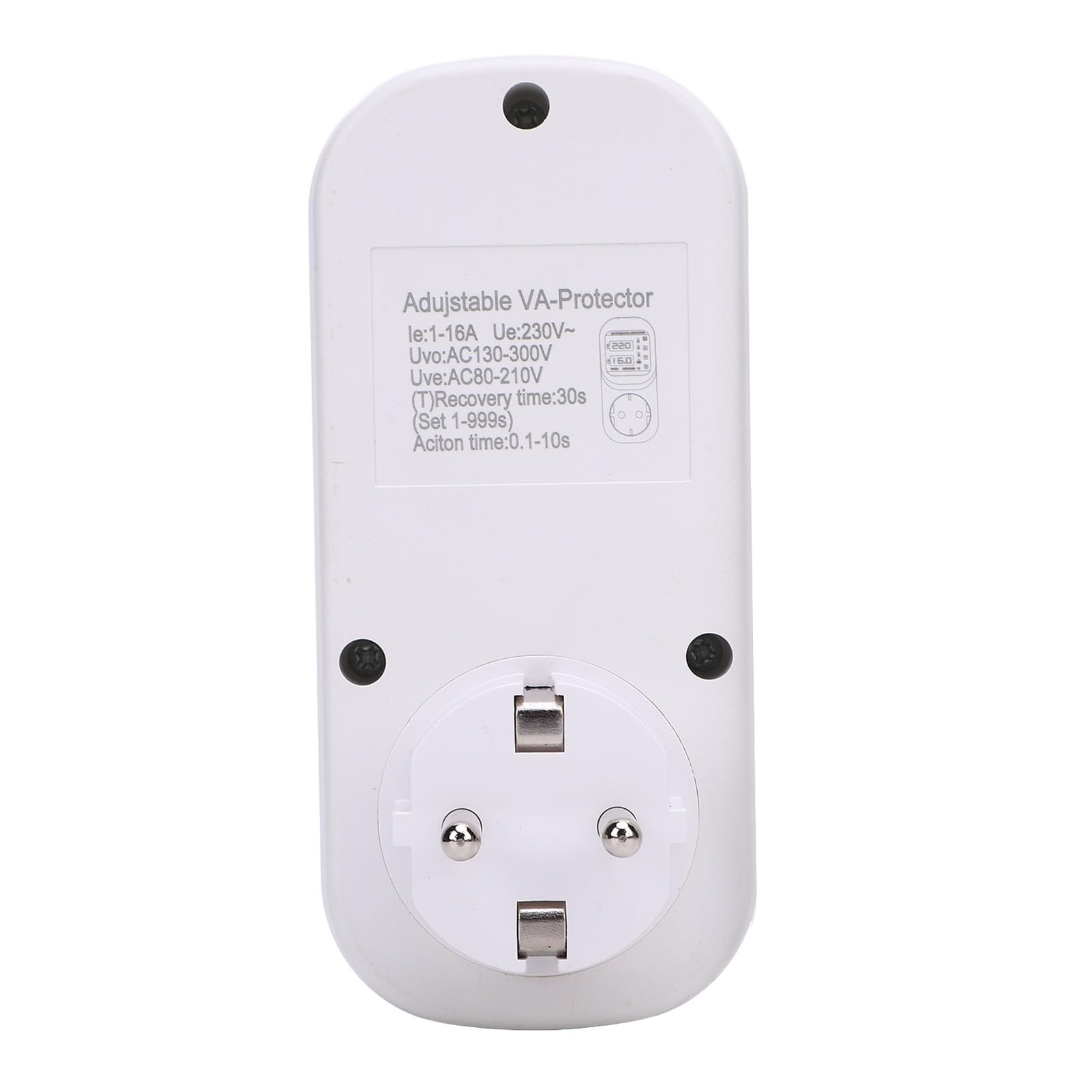 Protector Digital de Salida 16A Regulador de Voltaje Ajustable Protector de Corriente Automático con Pantalla LED para el Hogar