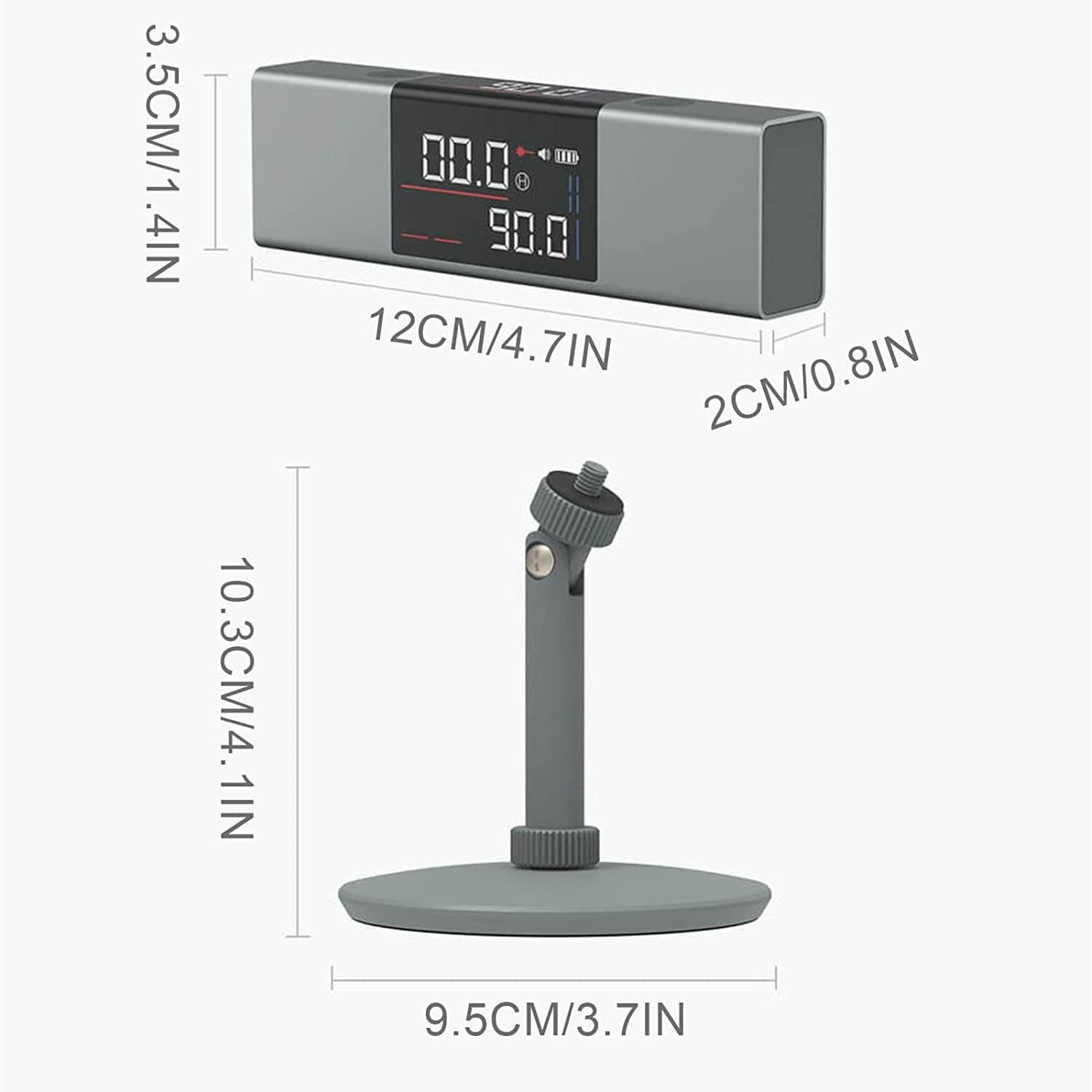 Regla Láser Para Medir Ángulos, Transportador Digital Con Pantalla LED Doble Y Soporte, Medición Precisa De Ángulos Para Automóviles, Carpintería, Construcción, Perforación, Maquinaria Y Albañilería