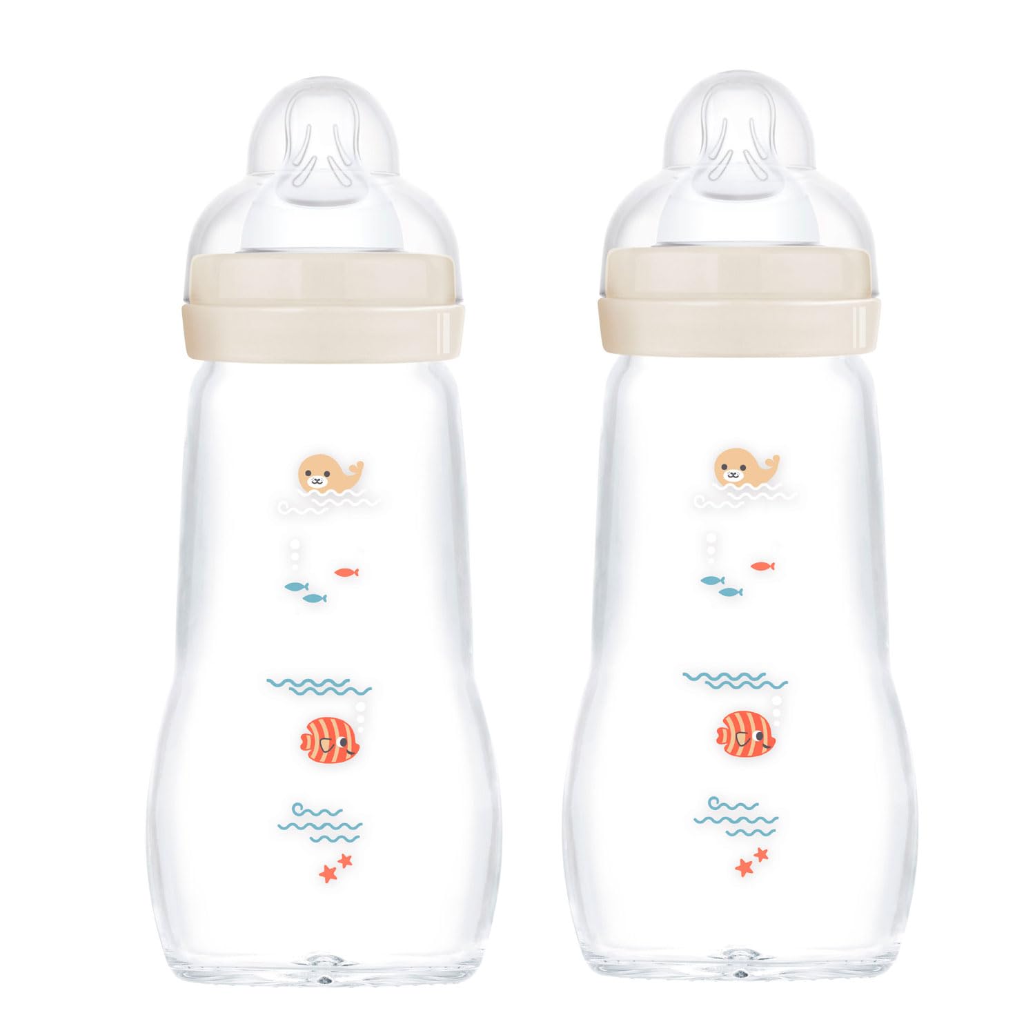 MAM 67036720-2 Stück Feel Good Glass Bottle 260 ml Glas Flasche - Neutral