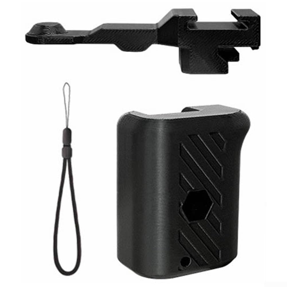 Para DJI Action 5 4 3 Mango de cámara de liberación rápida Ligero Portátil Plástico Foto Grip con correa de mano y botón para fotografía de viajes de aventura (negro)