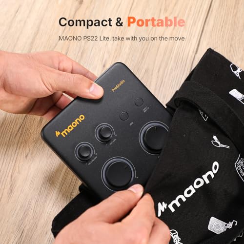 Image of MAONO USB Audio Interface for PC: Interface with XLR Microphone 24-bit /192kHz Routing Software LOOPBACK ASIO Driver for Recording Music, Home-Studio, Guitar, Podcast, Streaming, DAW(PS22+PD100)