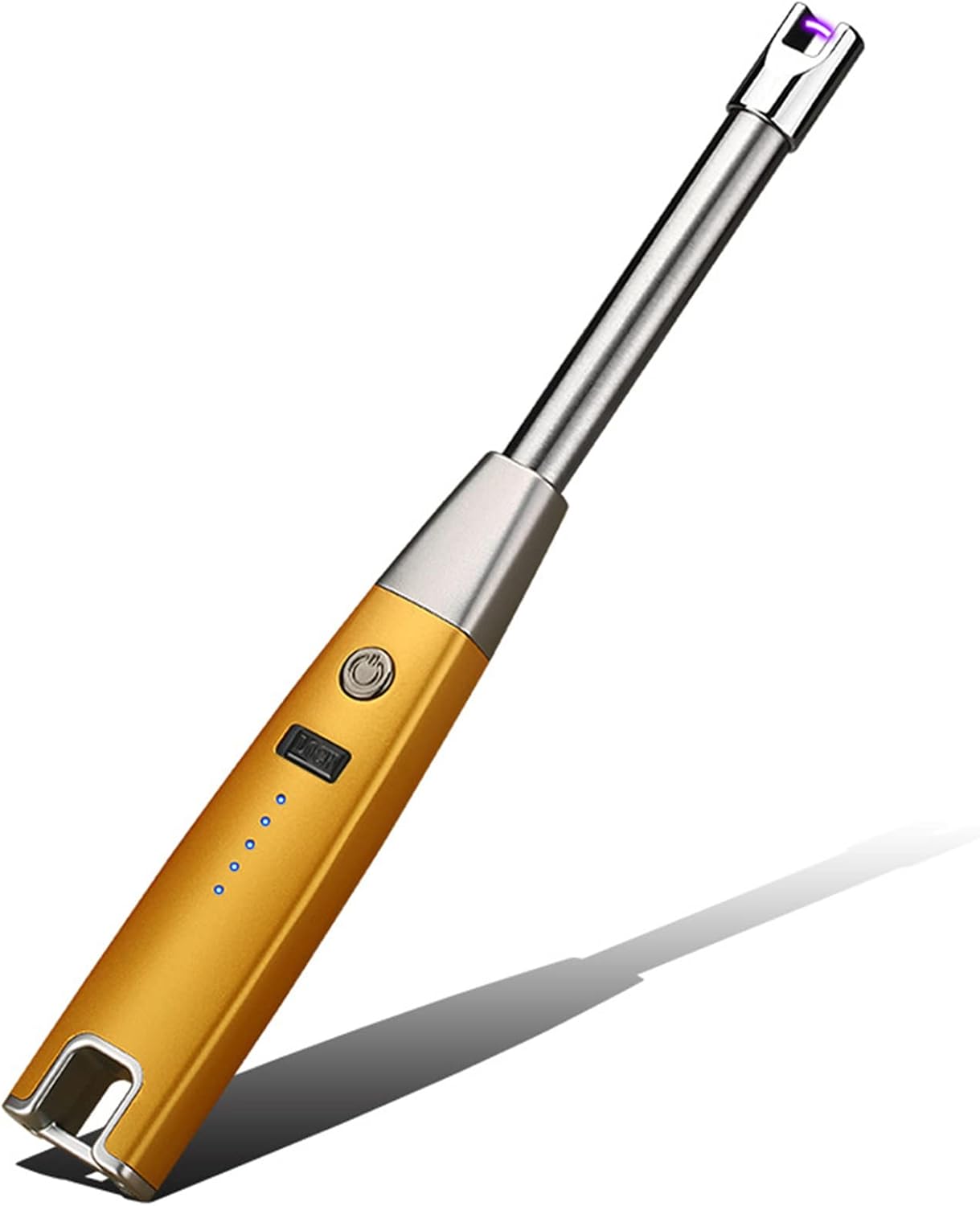 USB Electronic Rechargeable Arc Igniter, Electric Lighter, Metal Windproof Kitchen Gas Stove Igniter, with LED Battery Display, for Candle Cooking BBQ(Color:B)