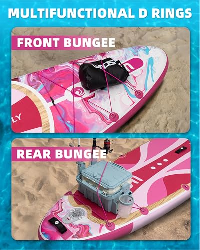Image of 11'*33 inch /34 inch Inflatable Stand Up Paddle Board for Beginners,400 /420lbs Capacity, Anti-Slip EVA Deck, Includes Adjustable Paddle, Pump, Backpack & SUP Accessories for Surfing, Fishing, Yoga & More