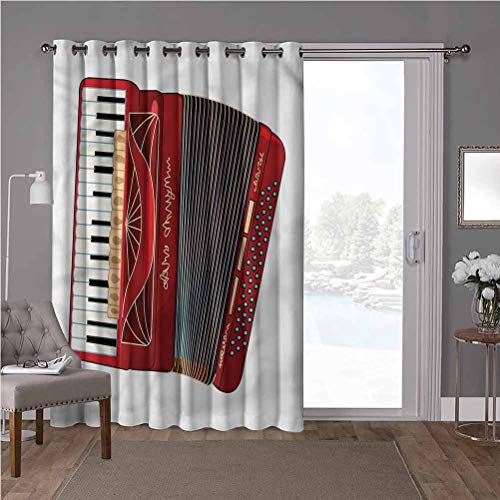 YUAZHOQI cortinas correderas de cristal para puerta, acordeón, teclado europeo, ancho 52 x largo 96 pulgadas privacidad proteger para sala de estar (1 panel)