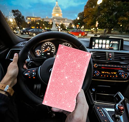 Image of TOURSUIT Car Registration & Insurance Card Holder, Glitter Pink