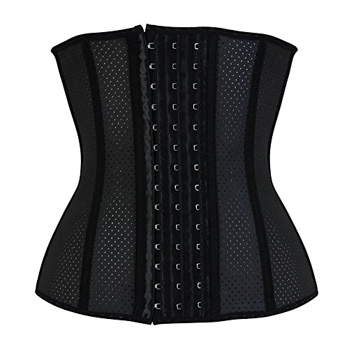 aizen Mujer Fajas Reductoras Waist Cincher Corsé Fajas Reductoras de Cinturón Firme de Formación Underbust Bustier para Mujer Negro XXS