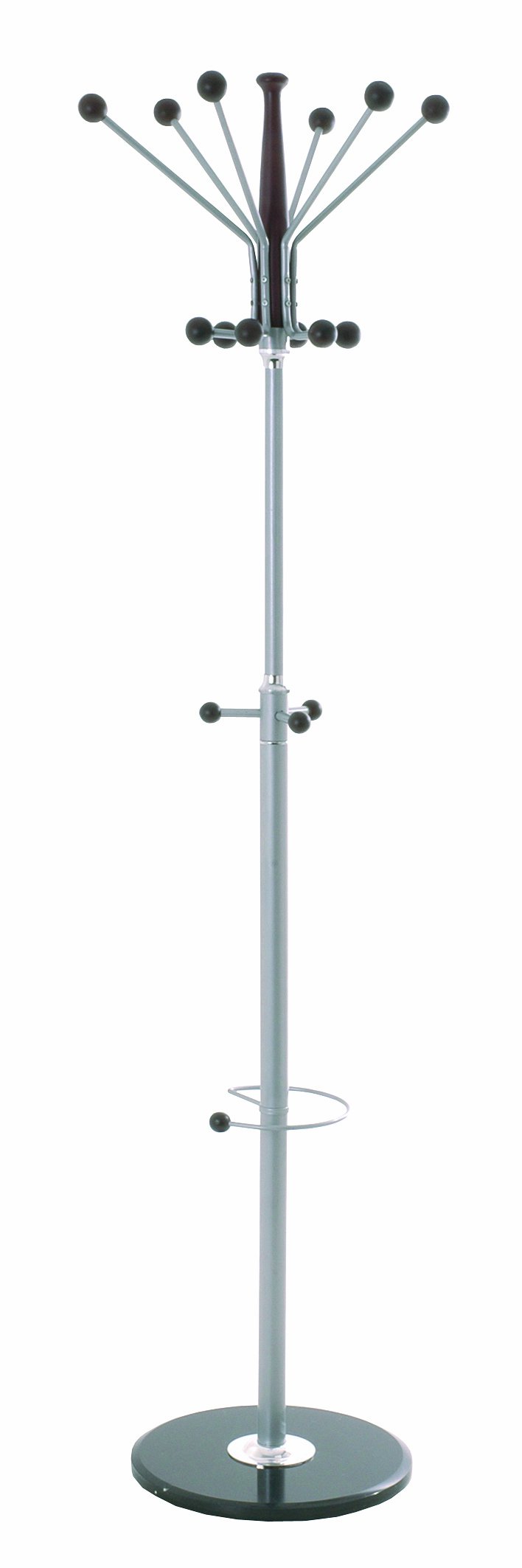 HAKU Appendiabiti da terra alluminio, marrone scuro, Marmo, Metallo Appendiabiti per giacche - Dim. A 182 cm x Ø 42 cm, Stile Moderno