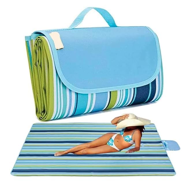 TALISH Picnic Blanket | Beach Picnic mat for Indoor & Outdoor, 70" x 59" Sandproof Waterproof Larger Mat for Travel, Camping, Hiking (Blue Picnic) (B0CWYVLPCN) Amazon Price History, Amazon Price Tracker