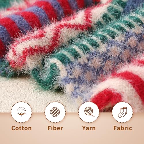 Image of SISOSOCK 5 Pairs Fuzzy Soft Cozy Comfortable Socks for Women, Casual Sleep Comfy Socks, Perfect Warm Winter Gifts for Women