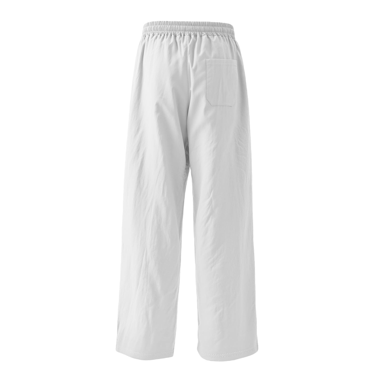 Générique Pantalon Fluide Femme Lin Été Pants avec Poches Chic Et Elegant Jogging Large De Plage Leger Respirant Pantalons Femmes Décontracté avec Cordon De Serrage Ample