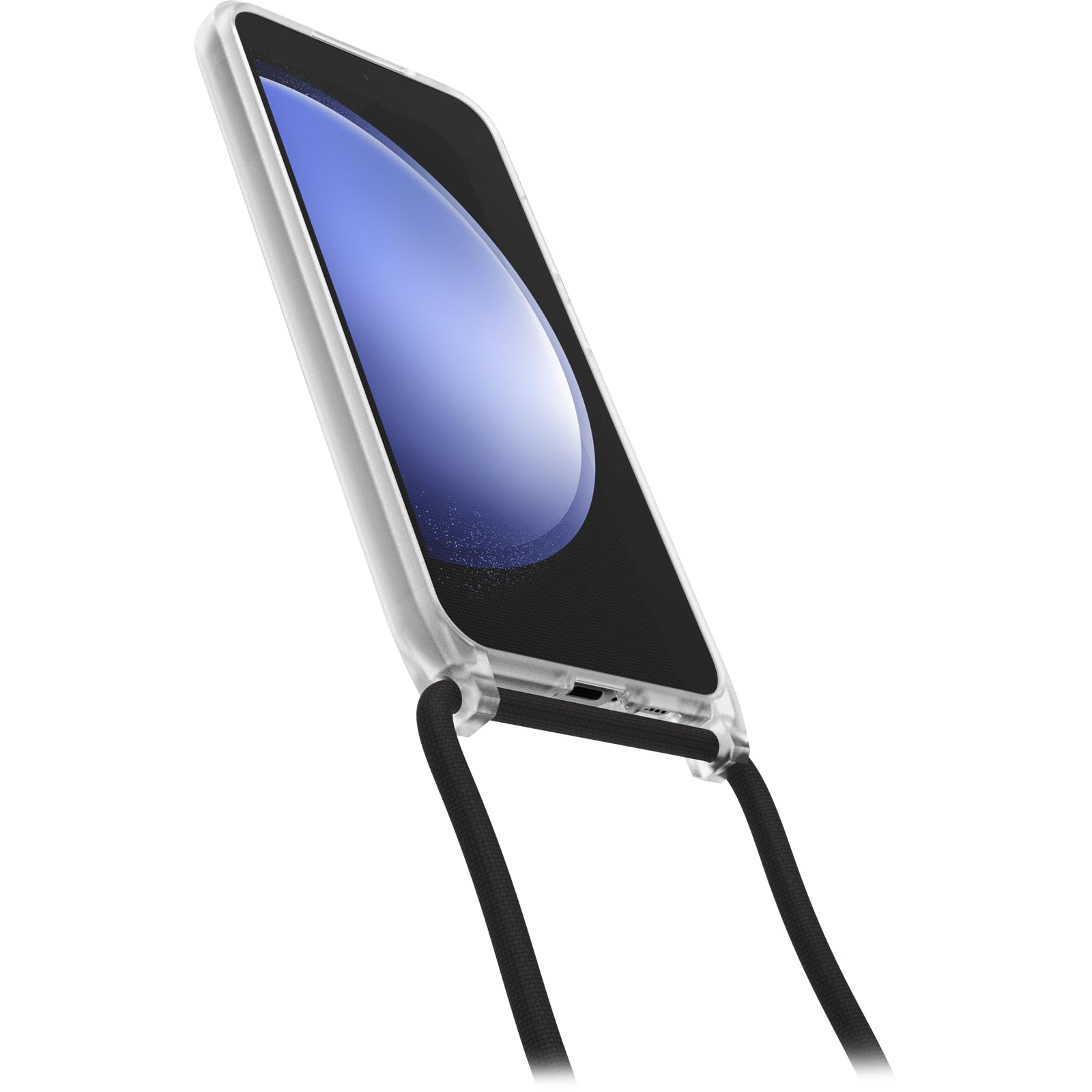 OtterBox Cover React Necklace per Samsung Galaxy S23 FE, Custodia Ultra sottile, resistente a shock con cordino a collana, adattabile e intercambiabile, testata a norme MIL STD 810G, Trasparente