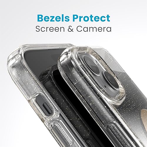 Image of Speck Presidio Lux Clear /Glitter MagSafe iPhone 15 Plus Case - 6.7 inch Slim Phone Case
