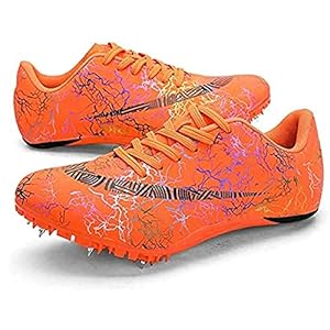 Voetbalschoenen Heren Spike Outdoors Professionals Atletiek Trainingsschoenen Unisex Atletiek Training Voetbalschoenen Sneakers,Oranje,42