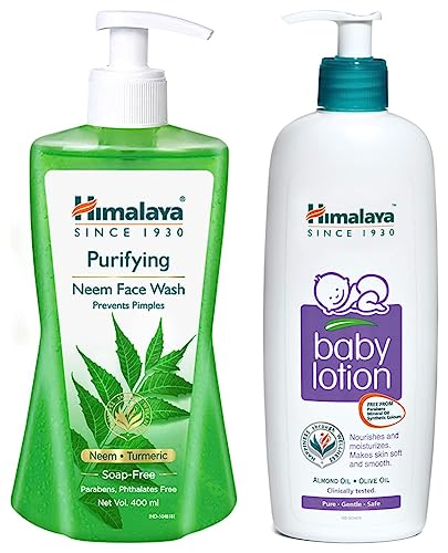 Image of Himalaya Purifying Neem Face Wash, 400 ml and Himalaya Baby Lotion (400ml)