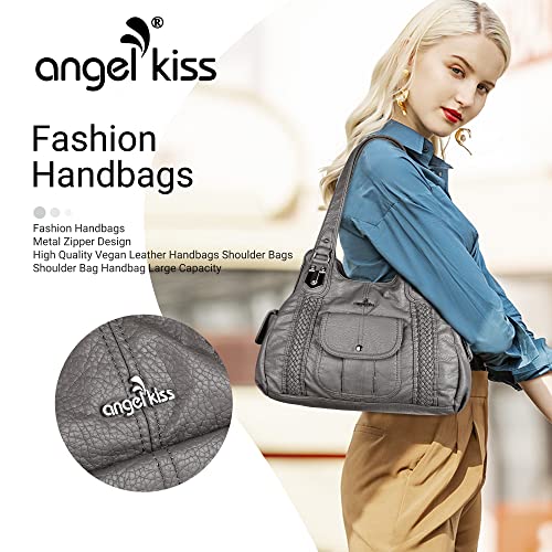 Image of Angel Kiss Purses and Handbags for Women Washed Vegan Leather Crossbody Hobo Satchel Shoulder Tote Purse