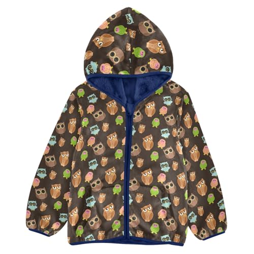 Owls Attempt To Fly Girls Fleece Jacket Girls Fall Jacket Girls Zip Up Hoodie Girls Sherpa Jacket 2-10T