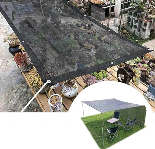 Vela Parasole Impermeabile 4X6 M, Telo Rettangolare In Rete Nero per Pergola - Antivento, Anti-Invecchiamento, Traspirante, Rete per La Privacy