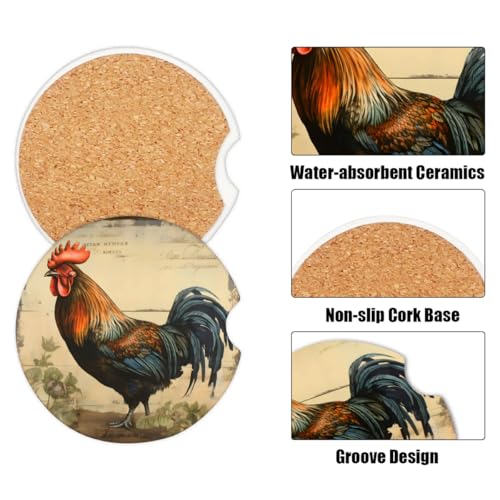 2 Paquete Posavasos para Auto de Cerámica y Corcho miniatura 3
