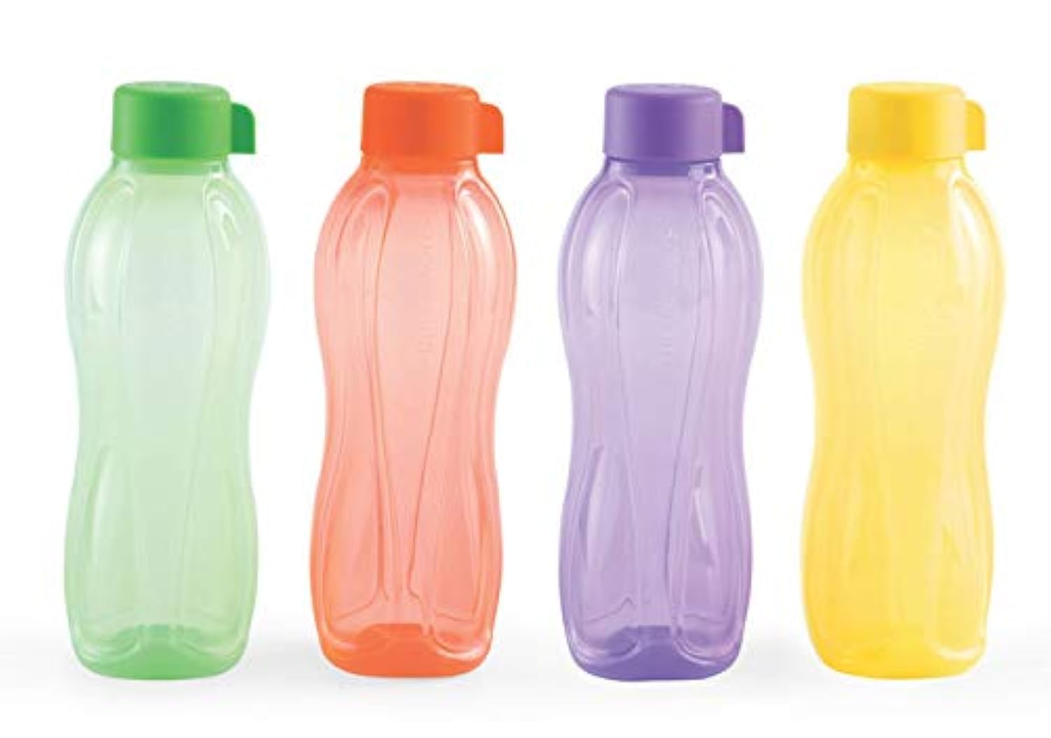 Tupperware Aqua-Safe - Botella de agua de plástico, juego de 4 (1 litro cada una)