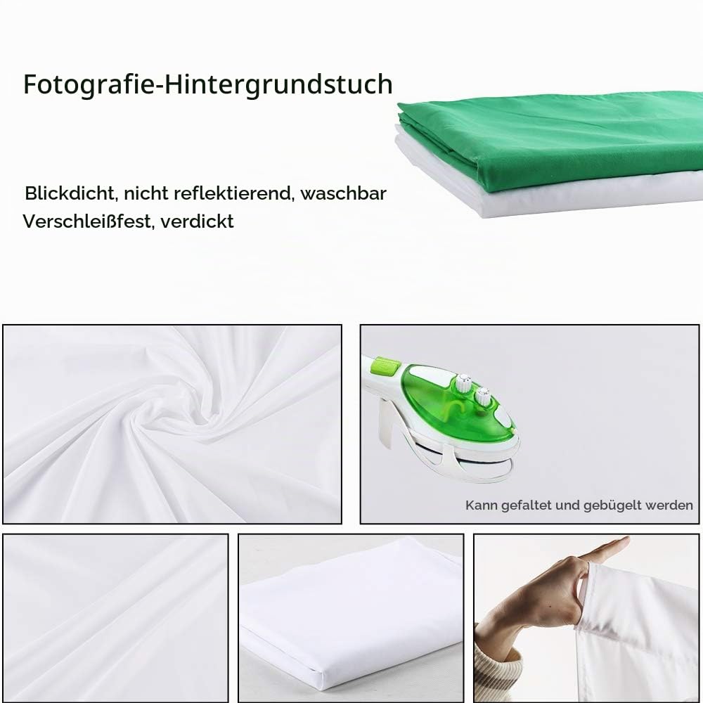 3x3.9M Hintergrund Fotografie Weiß Fotohintergrund fur Fotostudio Nicht Reflektierend Polyester Weiß Stoff Screen Backdrop Foto Hintergrund für Video Fernsehen Fotostudio(Nur Hintergrund)